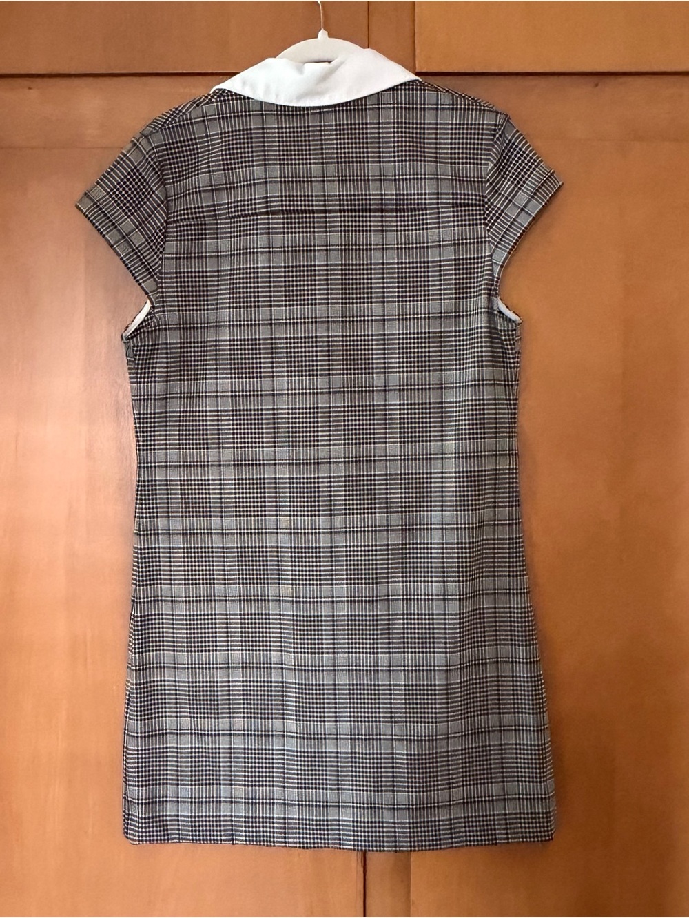 Alice + Olivia Darby Plaid Contrast Collar Minidress Black & White NWT - Picture 4 of 8